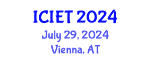 International Conference on Imaging Engineering and Technology (ICIET) July 29, 2024 - Vienna, Austria