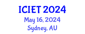 International Conference on Imaging Engineering and Technology (ICIET) May 16, 2024 - Sydney, Australia