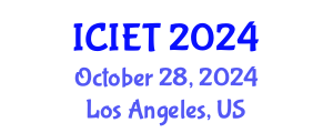 International Conference on Imaging Engineering and Technology (ICIET) October 28, 2024 - Los Angeles, United States