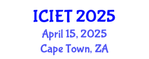 International Conference on Imaging Engineering and Technology (ICIET) April 15, 2025 - Cape Town, South Africa