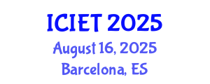 International Conference on Imaging Engineering and Technology (ICIET) August 16, 2025 - Barcelona, Spain