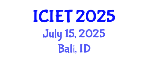 International Conference on Imaging Engineering and Technology (ICIET) July 15, 2025 - Bali, Indonesia