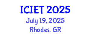 International Conference on Imaging Engineering and Technology (ICIET) July 19, 2025 - Rhodes, Greece