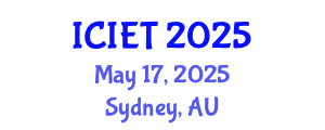 International Conference on Imaging Engineering and Technology (ICIET) May 17, 2025 - Sydney, Australia