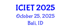 International Conference on Imaging Engineering and Technology (ICIET) October 25, 2025 - Bali, Indonesia