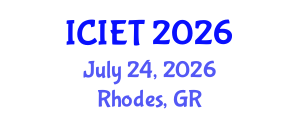 International Conference on Imaging Engineering and Technology (ICIET) July 24, 2026 - Rhodes, Greece