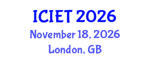 International Conference on Imaging Engineering and Technology (ICIET) November 18, 2026 - London, United Kingdom