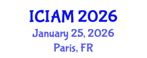 International Conference on Industrial and Applied Mathematics (ICIAM) January 25, 2026 - Paris, France