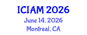 International Conference on Industrial and Applied Mathematics (ICIAM) June 14, 2026 - Montreal, Canada