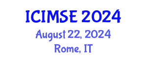 International Conference on Industrial and Manufacturing Systems Engineering (ICIMSE) August 22, 2024 - Rome, Italy
