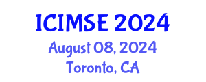International Conference on Industrial and Manufacturing Systems Engineering (ICIMSE) August 08, 2024 - Toronto, Canada
