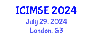International Conference on Industrial and Manufacturing Systems Engineering (ICIMSE) July 29, 2024 - London, United Kingdom