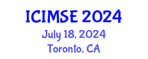 International Conference on Industrial and Manufacturing Systems Engineering (ICIMSE) July 18, 2024 - Toronto, Canada