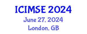 International Conference on Industrial and Manufacturing Systems Engineering (ICIMSE) June 27, 2024 - London, United Kingdom