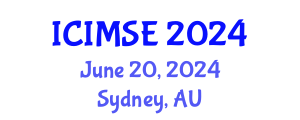 International Conference on Industrial and Manufacturing Systems Engineering (ICIMSE) June 20, 2024 - Sydney, Australia