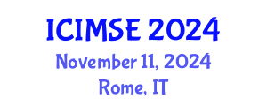 International Conference on Industrial and Manufacturing Systems Engineering (ICIMSE) November 11, 2024 - Rome, Italy
