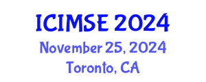 International Conference on Industrial and Manufacturing Systems Engineering (ICIMSE) November 25, 2024 - Toronto, Canada