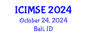 International Conference on Industrial and Manufacturing Systems Engineering (ICIMSE) October 24, 2024 - Bali, Indonesia
