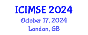 International Conference on Industrial and Manufacturing Systems Engineering (ICIMSE) October 17, 2024 - London, United Kingdom
