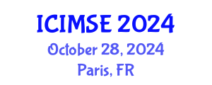 International Conference on Industrial and Manufacturing Systems Engineering (ICIMSE) October 28, 2024 - Paris, France