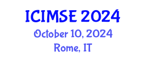 International Conference on Industrial and Manufacturing Systems Engineering (ICIMSE) October 10, 2024 - Rome, Italy