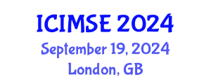 International Conference on Industrial and Manufacturing Systems Engineering (ICIMSE) September 19, 2024 - London, United Kingdom