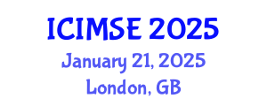 International Conference on Industrial and Manufacturing Systems Engineering (ICIMSE) January 21, 2025 - London, United Kingdom