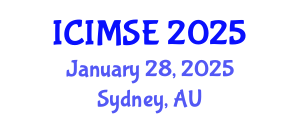 International Conference on Industrial and Manufacturing Systems Engineering (ICIMSE) January 28, 2025 - Sydney, Australia