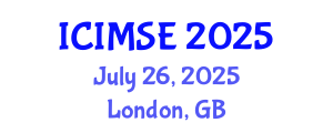 International Conference on Industrial and Manufacturing Systems Engineering (ICIMSE) July 26, 2025 - London, United Kingdom