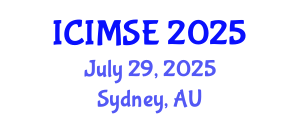 International Conference on Industrial and Manufacturing Systems Engineering (ICIMSE) July 29, 2025 - Sydney, Australia