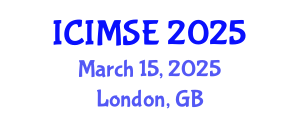 International Conference on Industrial and Manufacturing Systems Engineering (ICIMSE) March 15, 2025 - London, United Kingdom
