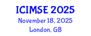 International Conference on Industrial and Manufacturing Systems Engineering (ICIMSE) November 18, 2025 - London, United Kingdom