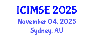 International Conference on Industrial and Manufacturing Systems Engineering (ICIMSE) November 04, 2025 - Sydney, Australia