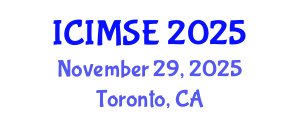 International Conference on Industrial and Manufacturing Systems Engineering (ICIMSE) November 29, 2025 - Toronto, Canada