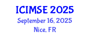 International Conference on Industrial and Manufacturing Systems Engineering (ICIMSE) September 16, 2025 - Nice, France