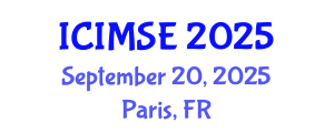 International Conference on Industrial and Manufacturing Systems Engineering (ICIMSE) September 20, 2025 - Paris, France