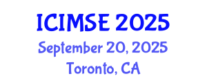 International Conference on Industrial and Manufacturing Systems Engineering (ICIMSE) September 20, 2025 - Toronto, Canada