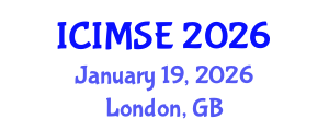 International Conference on Industrial and Manufacturing Systems Engineering (ICIMSE) January 19, 2026 - London, United Kingdom