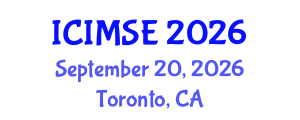 International Conference on Industrial and Manufacturing Systems Engineering (ICIMSE) September 20, 2026 - Toronto, Canada