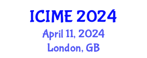 International Conference on Industrial and Mechanical Engineering (ICIME) April 11, 2024 - London, United Kingdom