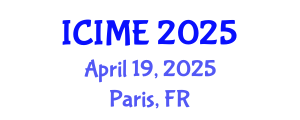 International Conference on Industrial and Mechanical Engineering (ICIME) April 19, 2025 - Paris, France