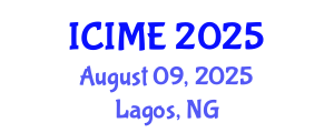 International Conference on Industrial and Mechanical Engineering (ICIME) August 09, 2025 - Lagos, Nigeria