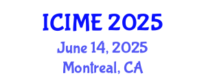 International Conference on Industrial and Mechanical Engineering (ICIME) June 14, 2025 - Montreal, Canada