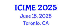 International Conference on Industrial and Mechanical Engineering (ICIME) June 15, 2025 - Toronto, Canada