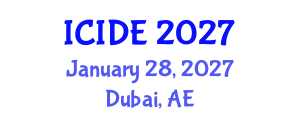 International Conference on Industrial Design Engineering (ICIDE) January 28, 2027 - Dubai, United Arab Emirates International Conference on Industrial Design Engineering (ICIDE) January 28, 2027 - Dubai, United Arab Emirates