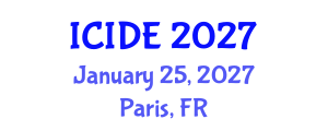 International Conference on Industrial Design Engineering (ICIDE) January 25, 2027 - Paris, France International Conference on Industrial Design Engineering (ICIDE) January 25, 2027 - Paris, France