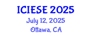 International Conference on Industrial Electronics and Systems Engineering (ICIESE) July 12, 2025 - Ottawa, Canada
