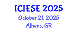 International Conference on Industrial Electronics and Systems Engineering (ICIESE) October 21, 2025 - Athens, Greece