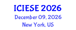 International Conference on Industrial Electronics and Systems Engineering (ICIESE) December 09, 2026 - New York, United States International Conference on Industrial Electronics and Systems Engineering (ICIESE) December 09, 2026 - New York, United States