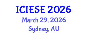 International Conference on Industrial Electronics and Systems Engineering (ICIESE) March 29, 2026 - Sydney, Australia